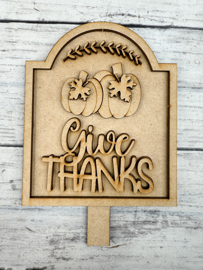 Give Thanks Pumpkins Insert for Spindle Base