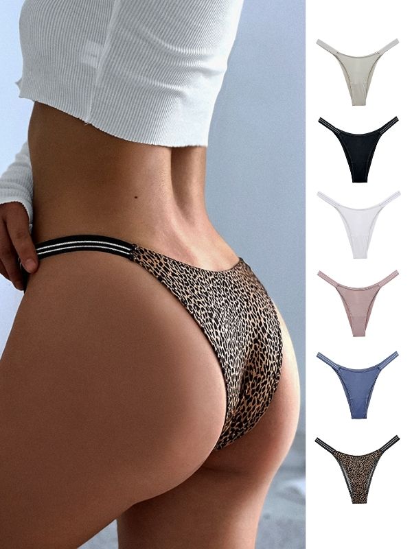 Glossy Dazzing Stripe T-back Underwears