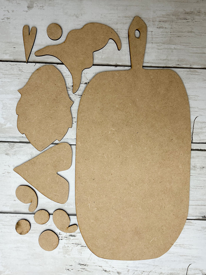 Gnome Heart Cutting Board DIY Kit