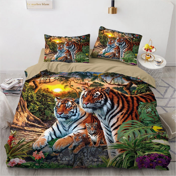 Gorgeous 3D Tigers Printed Quilt Cover/Bedding Sets