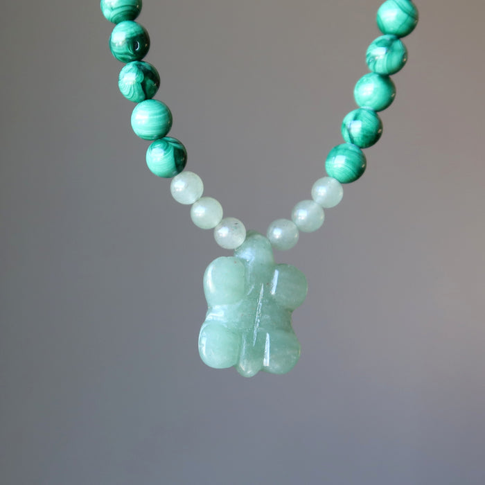 Green Aventurine Necklace Malachite Turtle Prosperity