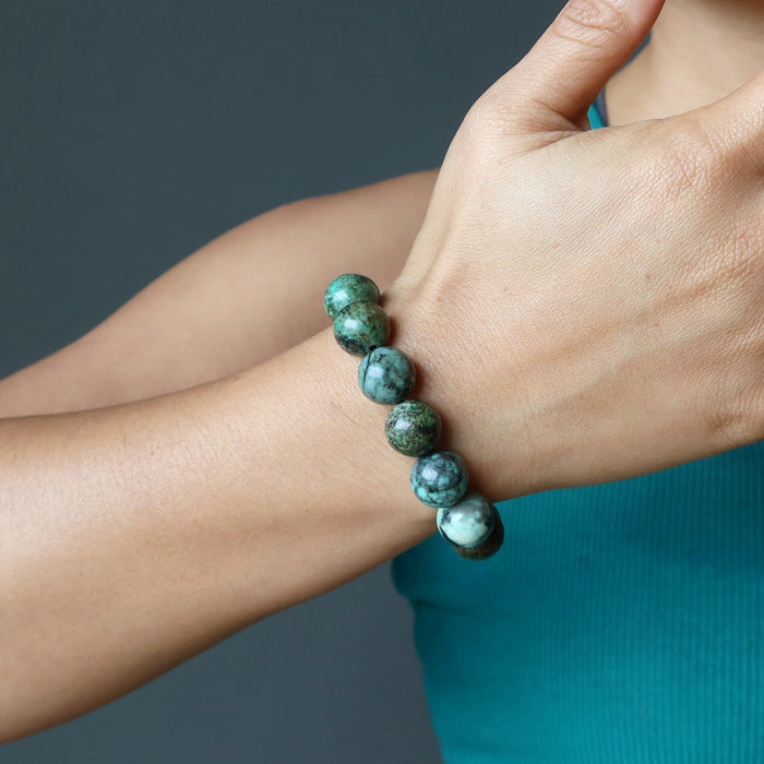 african turquoise bracelet on woman