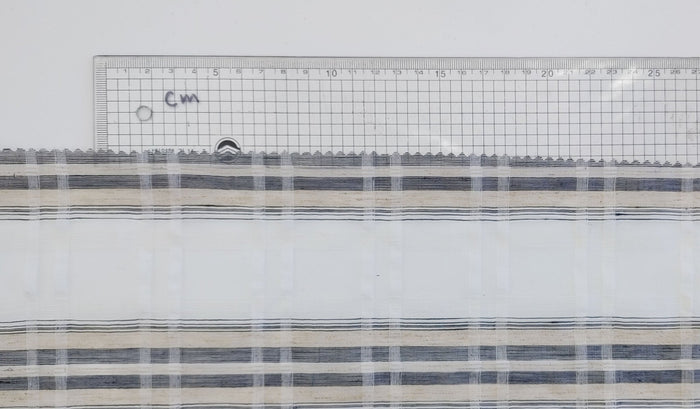 Grey Melange Plaid Linen-Rayon-Polyester Sheer Fabric 1758 - The Linen Lab - Grey