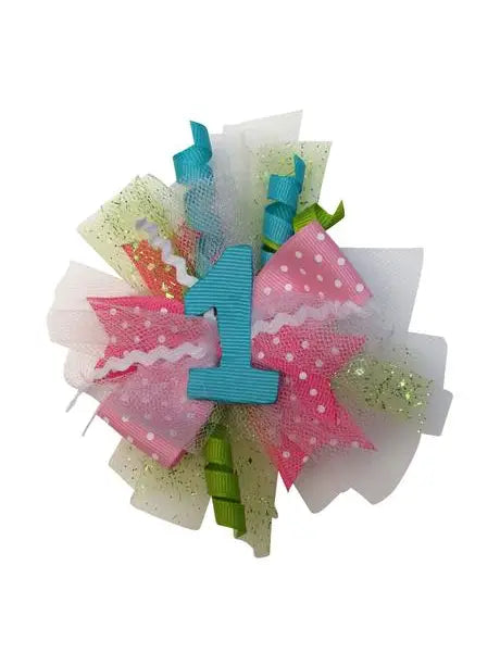 Hair Clip - Birthday Puff - Number 1