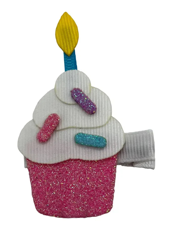 Hair Clip - Cupcake - White