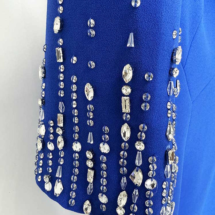 Half-Sleeves V-Neck Knee-Length Cocktail Dress Tailored Collarless Formal Dress