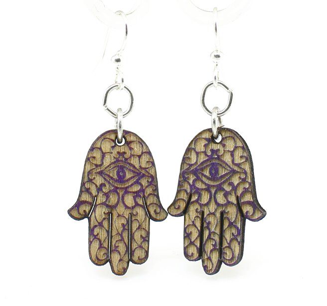 Hamsa hand protection symbol earrings, eco-friendly jewelry made in USA