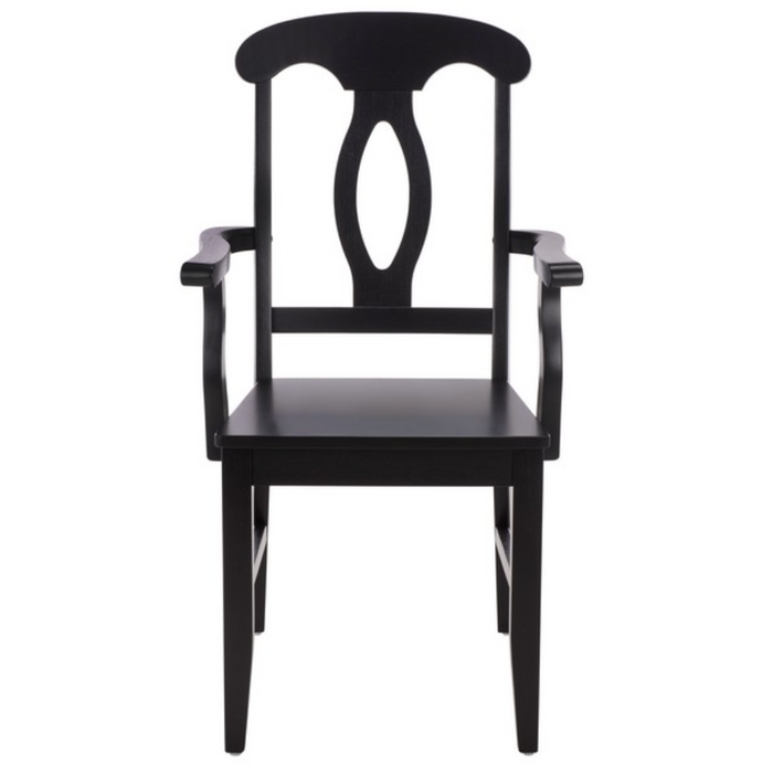 Hannelore Wooden Arm Chair in Black