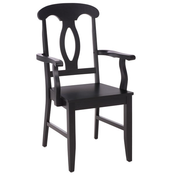 Hannelore Wooden Arm Chair in Black