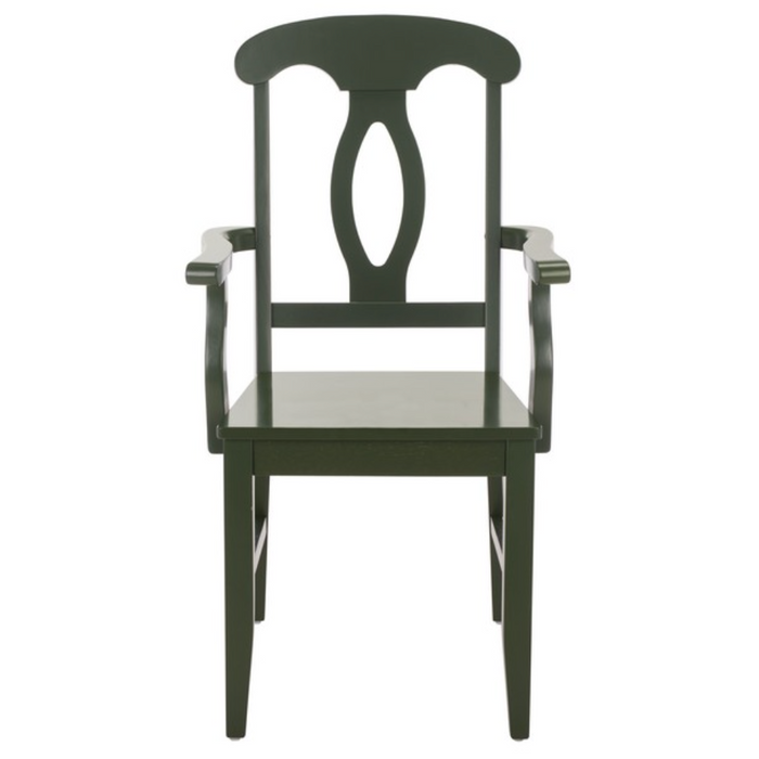 Hannelore Wooden Arm Chair in Dark Green