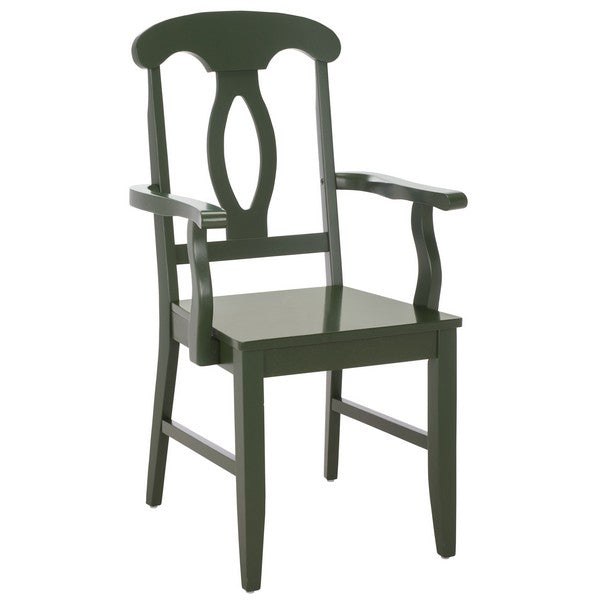 Hannelore Wooden Arm Chair in Dark Green