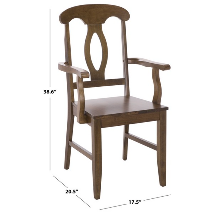 Hannelore Wooden Arm Chair in Dark Oak