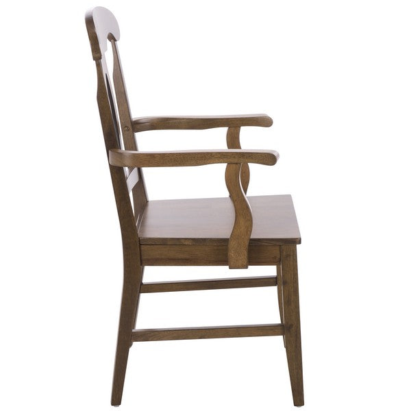 Hannelore Wooden Arm Chair in Dark Oak