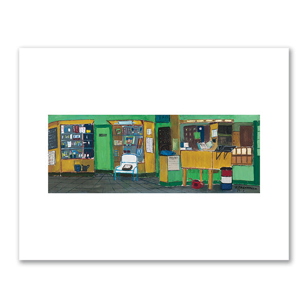 Ralph Fasanella, Happy and Bud's Gas Station, 1968, Private Collection. Â© Estate of Ralph Fasanella. Fine Art Prints in various sizes by Museums.Co