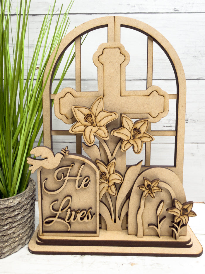 He Lives Easter Trio Insert for Interchangeable Window Base DIY Kit