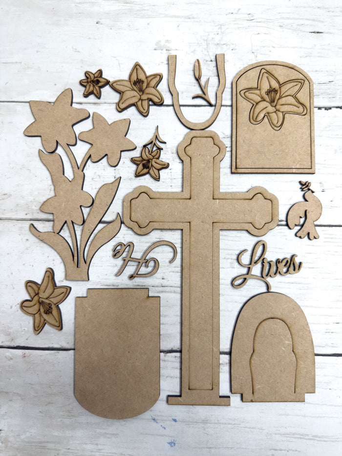 He Lives Easter Trio Insert for Interchangeable Window Base DIY Kit
