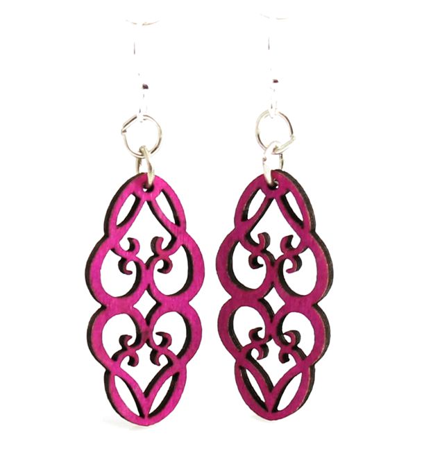 Heart wrapped in vines blossom earrings, eco-friendly jewelry made in USA