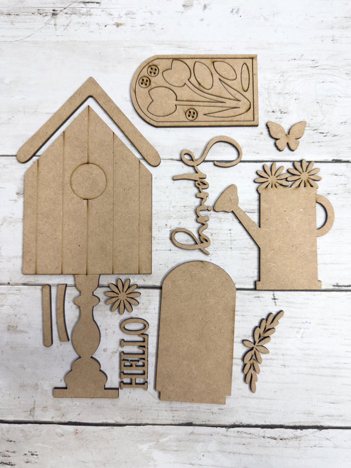 Hello Spring Bird House Trio Insert for Interchangeable Window Base DIY Kit