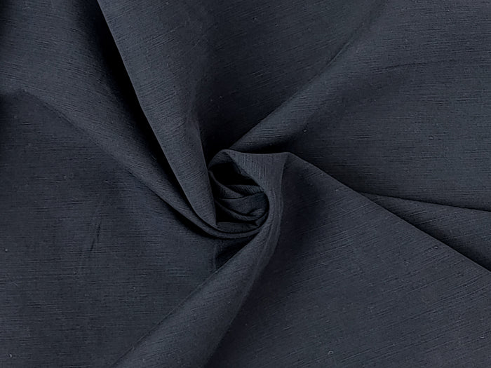 High-Density Linen-Cotton Fabric – Dark Navy, Enzyme Bio-Washed for Softness 2505