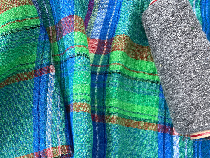 High-Twist Plaid | Airy Linen Blend Fabric 7997 7998