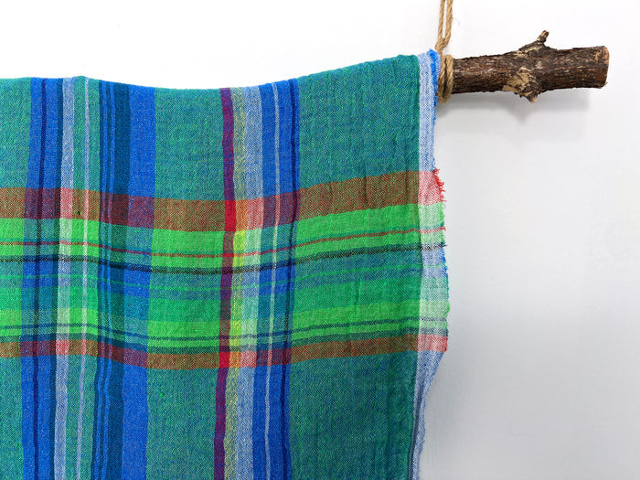 High-Twist Plaid | Airy Linen Blend Fabric 7997 7998