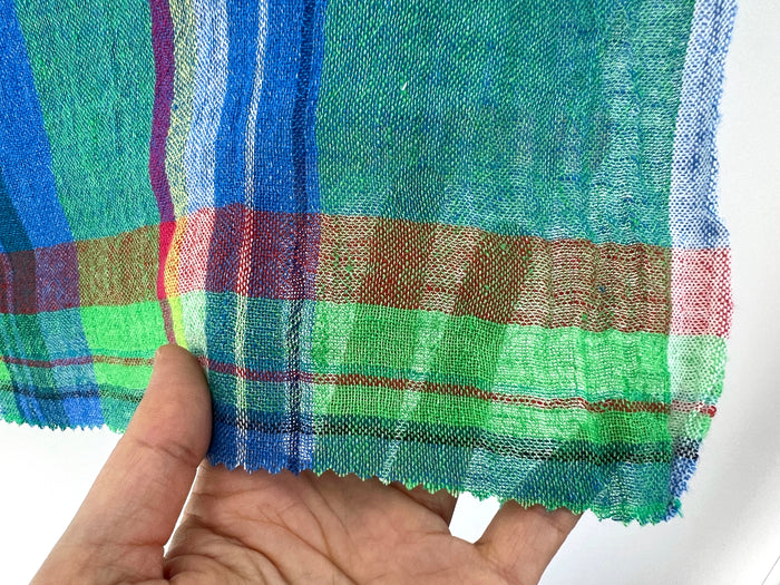 High-Twist Plaid | Airy Linen Blend Fabric 7997 7998