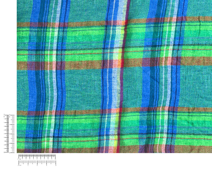 High-Twist Plaid | Airy Linen Blend Fabric 7997 7998