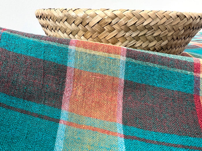 High-Twist Yarn-Dyed Plaid Linen Polyester Fabric – Soft with Crisp, Subtle Wrinkle 7979