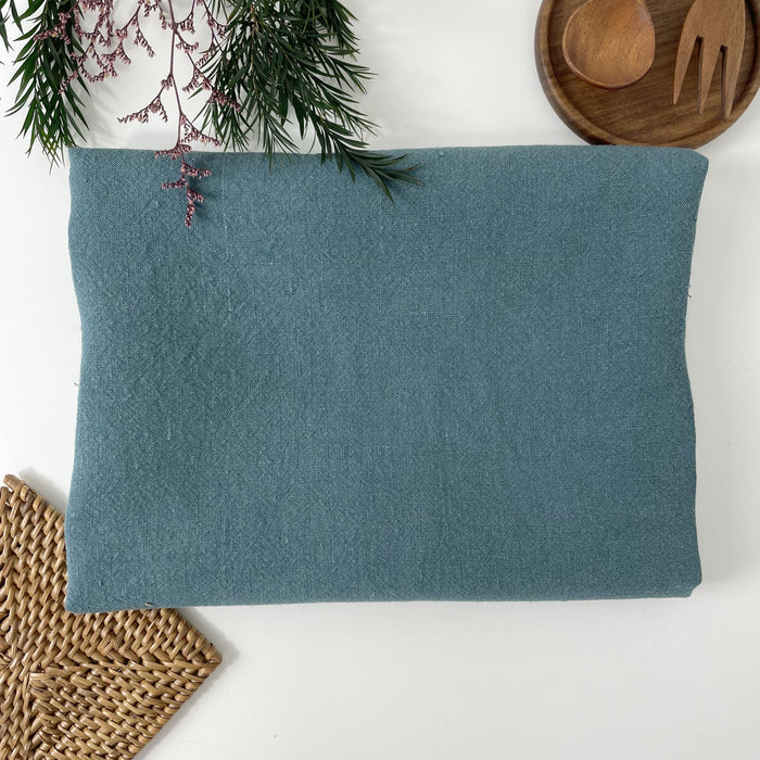 High Twisted Linen Fabric 14s Medium Weight Blue 6769