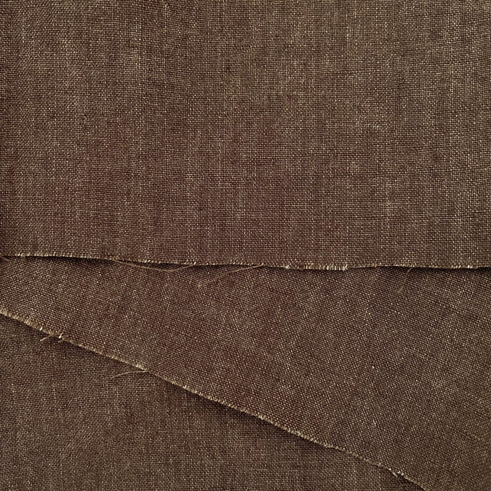 High Twisted Linen Fabric 14s Medium Weight Brown 6374