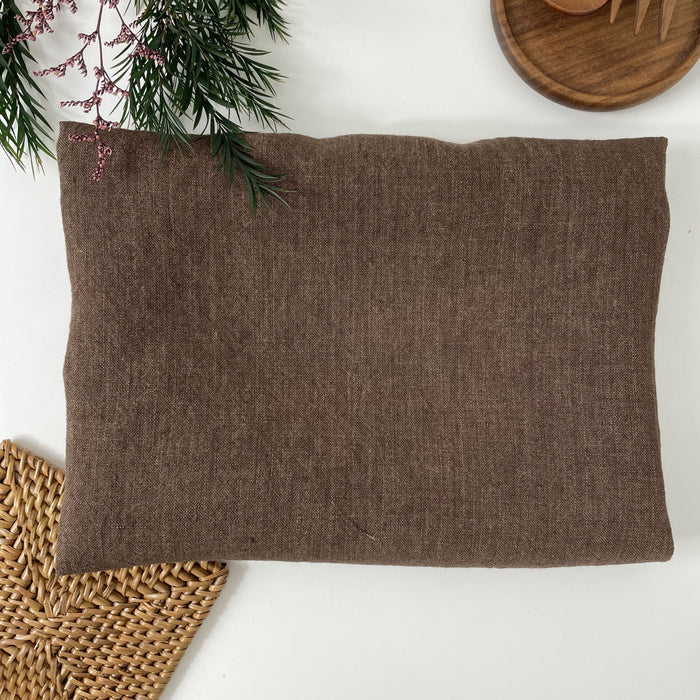 High Twisted Linen Fabric 14s Medium Weight Brown 6374