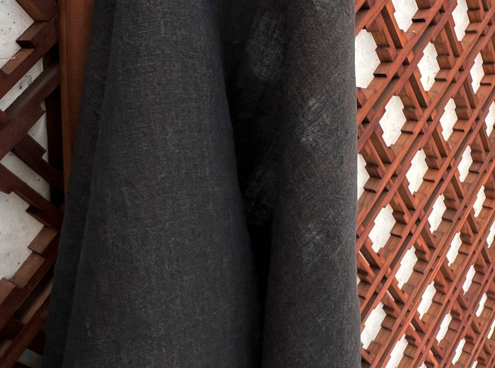 High Twisted Linen Fabric 14s Medium Weight Brown(dark) 8009