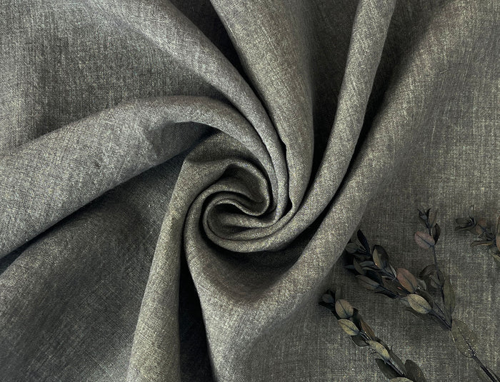 High Twisted Linen Fabric 14s Medium Weight Khaki 8010