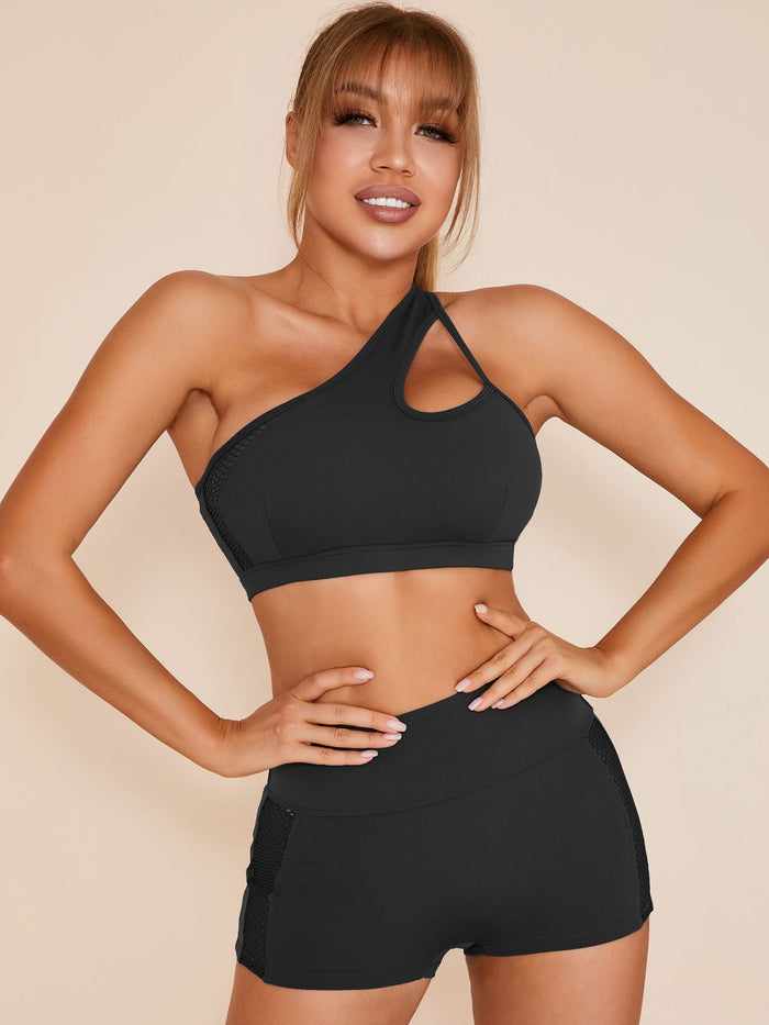 High Waist Sexy Mesh Yoga Suit