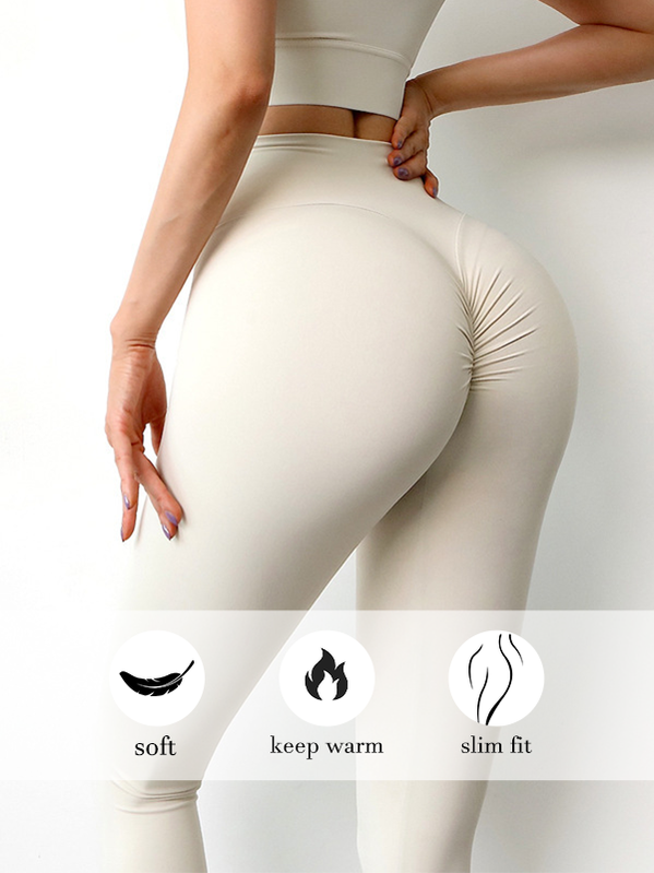 High-waisted Hair-grinding Nude Yoga Leggings