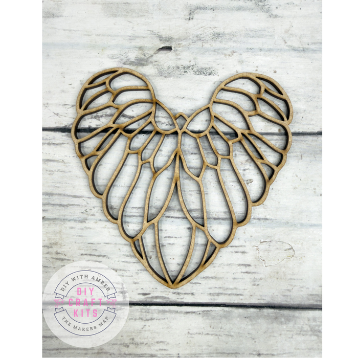 Hollow Angel Wings Heart Ornament DIY
