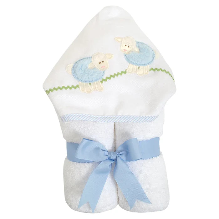 Hooded Towel - Blue Lamb