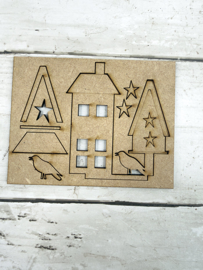 House and Tree Cloche Cake Display Add on Insert Kit