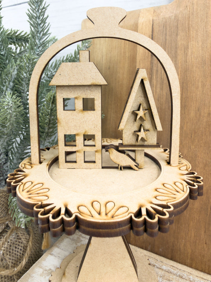 House and Tree Cloche Cake Display Add on Insert Kit