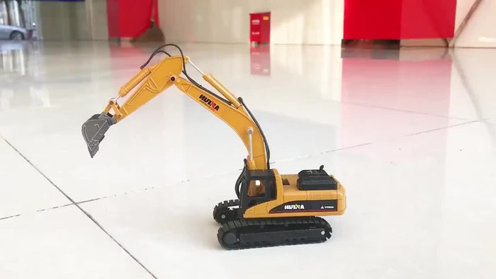 Huina 1710 1:50 Alloy Diecast Excavator on Floor
