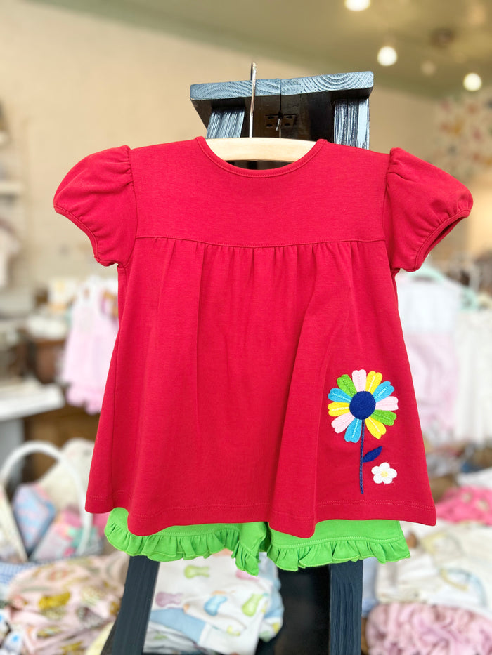 Luigi - Tee + Short Set - Red Flower