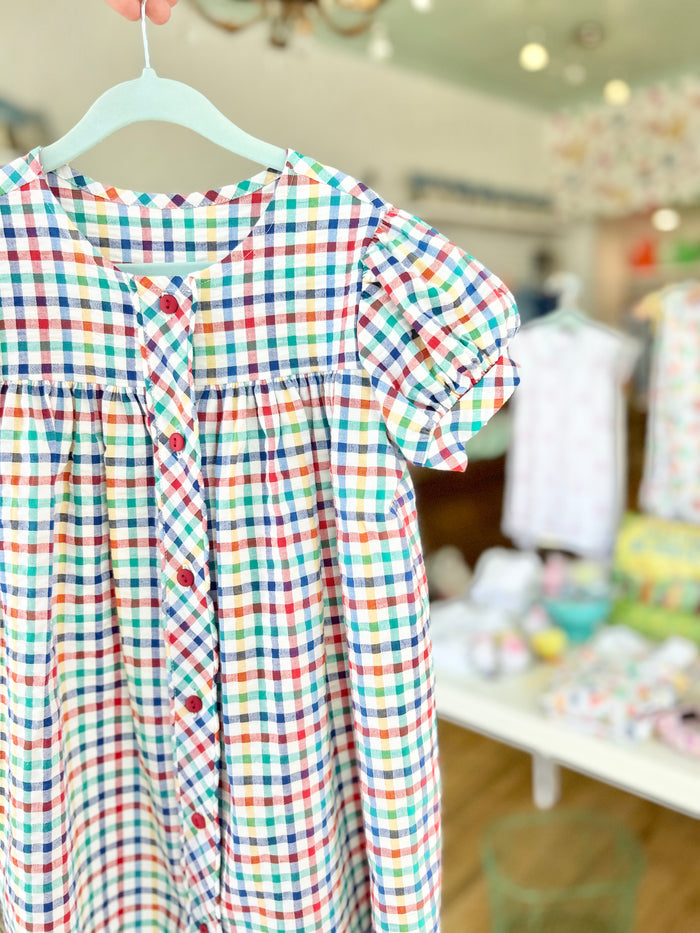 Clara Dress - Multi Check Seersucker