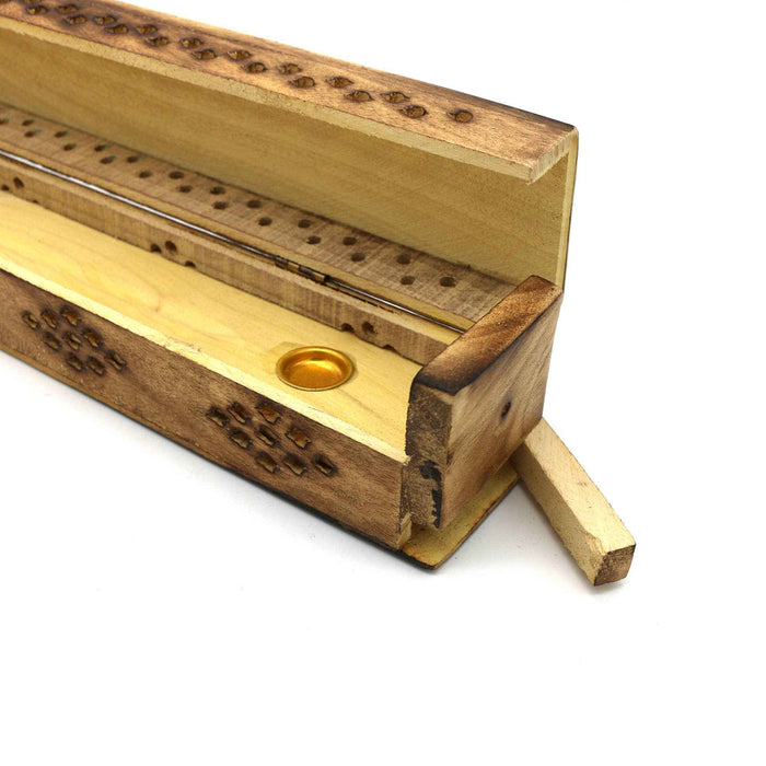 Incense Burner Box, Wooden - Elephants