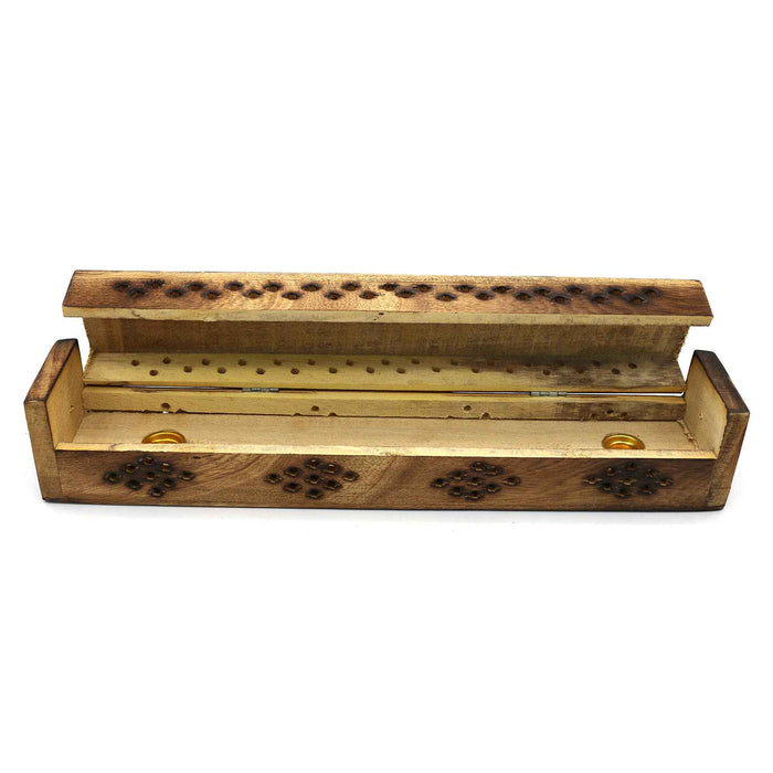 Incense Burner Box, Wooden - Skull of Luck