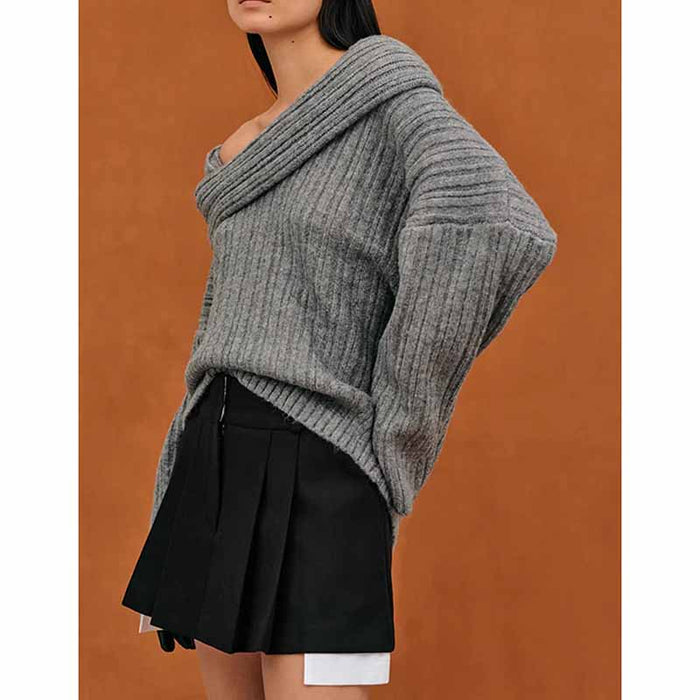 Irregular loose sleeves knitted sweater