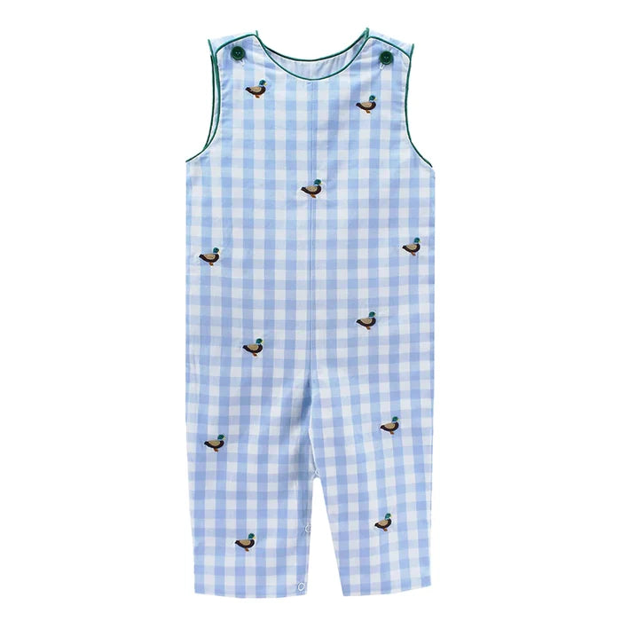 Jon Jon - Blue Check w/ Mallard Embroidery