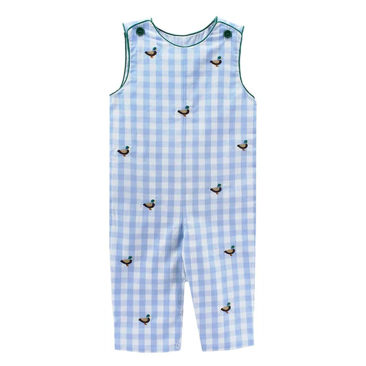 Jon Jon - Blue Check w/ Mallard Embroidery