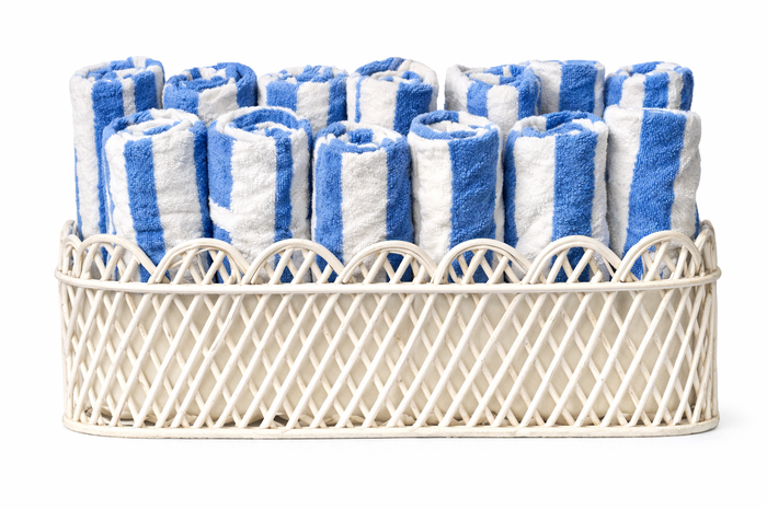 Jumbo White Rectangular Rattan Scalloped Planter by The Enchanted Home