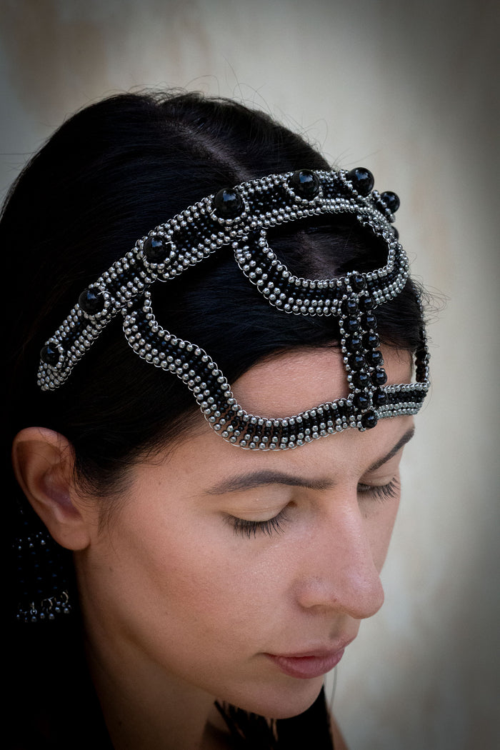 Khutulun Luxury Beaded Statement Headband w/ Removable Tassels- 4 Colors