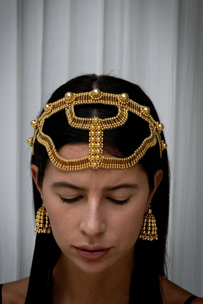 Khutulun Luxury Beaded Statement Headband w/ Removable Tassels- 4 Colors